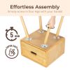 Wood Nightstand End Side Table with Drawer & Solid Wood Legs for Living Room, Bedroom