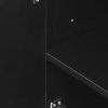 Sideboard Buffet Cabinet, Wooden Storage Cabinet with Adjustable Shelves, Modern 4 Door Console Table for Home Kitchen Living Room Black
