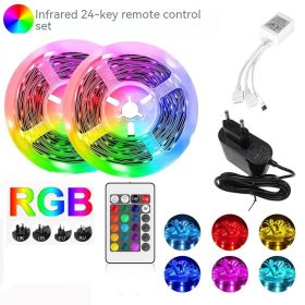 Bluetooth RGB Flexible 5050 Smart LED Light Bar (Option: 5050 Non Waterproof 5M-Infrared Control 24 Keys-EU)