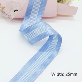 Solid Color Scottish Plaid Ribbon Hand-made DIY Clothing Ornament Bouquet Gift Packaging (Option: A304 Plaid Ribbon 25mm-A304-25mm25 Code Volume)