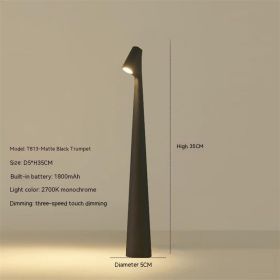 Table Lamp Bedroom Bedside Lamp Creative Living Room Study Lamp Top Touch Dimming Atmosphere Desktop Decoration Lamp (Option: Black-Small-1800MA)