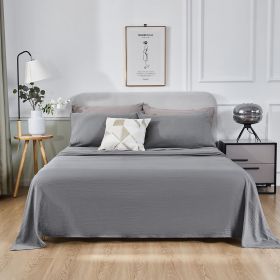 3/4 Piece Bed Sheet Set 1800 Count Microfiber Deep Pocket Hotel Bed Sheet (Color: Gray)