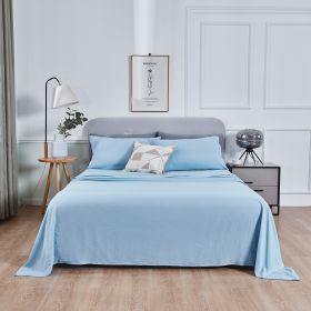 3/4 Piece Bed Sheet Set 1800 Count Microfiber Deep Pocket Hotel Bed Sheet (Color: Blue)