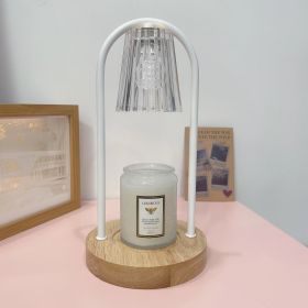 Bedroom Aromatherapy Melting Candle Lamp (Option: Mini Clear Light Round Wood-UK)