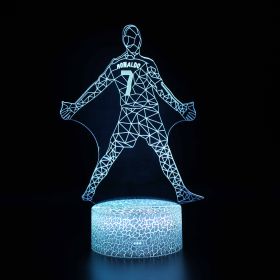 Led Small Night Lamp Football Player Colorful Touch Ambience Light (Option: White Base Touch Timing-ZB 821)