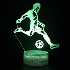 Led Small Night Lamp Football Player Colorful Touch Ambience Light (Option: White Base Touch 16 Colors-ZB 934)
