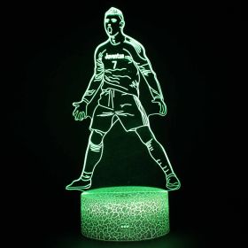 Led Small Night Lamp Football Player Colorful Touch Ambience Light (Option: Black Base Touch Timing-ZB 1442)